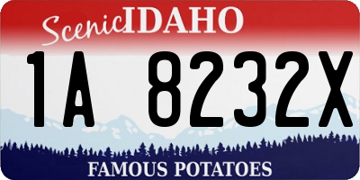 ID license plate 1A8232X
