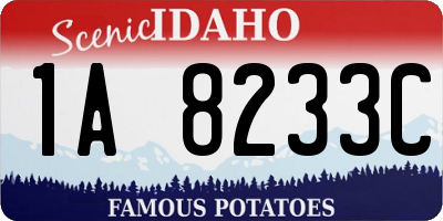 ID license plate 1A8233C