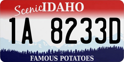 ID license plate 1A8233D