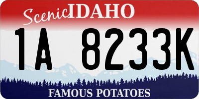 ID license plate 1A8233K