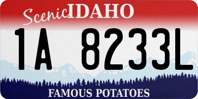 ID license plate 1A8233L
