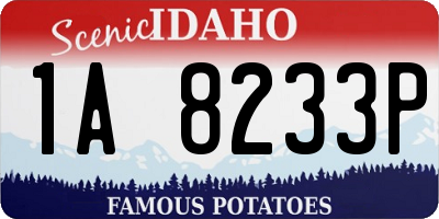ID license plate 1A8233P