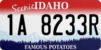 ID license plate 1A8233R
