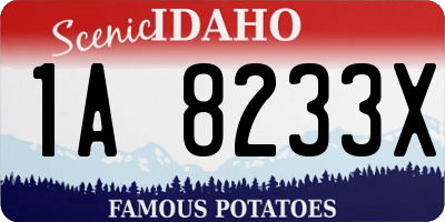 ID license plate 1A8233X