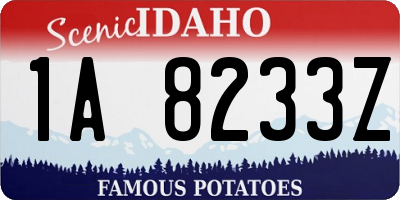 ID license plate 1A8233Z