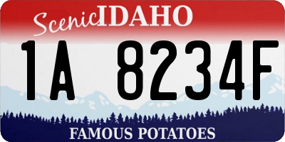 ID license plate 1A8234F