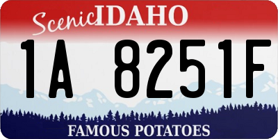 ID license plate 1A8251F
