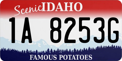 ID license plate 1A8253G