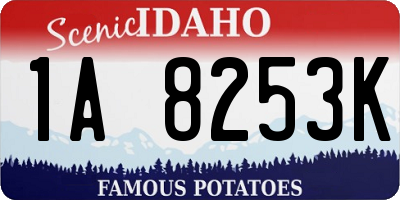 ID license plate 1A8253K