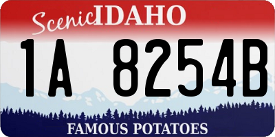 ID license plate 1A8254B