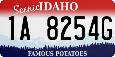 ID license plate 1A8254G