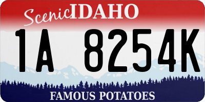 ID license plate 1A8254K