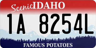 ID license plate 1A8254L
