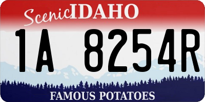 ID license plate 1A8254R