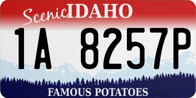 ID license plate 1A8257P
