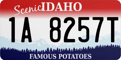 ID license plate 1A8257T