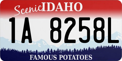 ID license plate 1A8258L