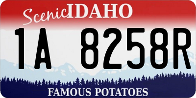 ID license plate 1A8258R