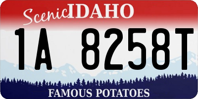 ID license plate 1A8258T
