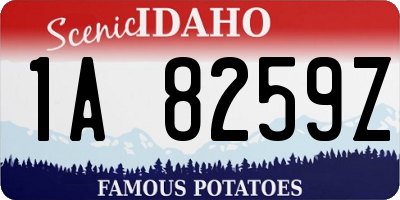 ID license plate 1A8259Z