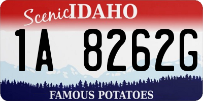 ID license plate 1A8262G