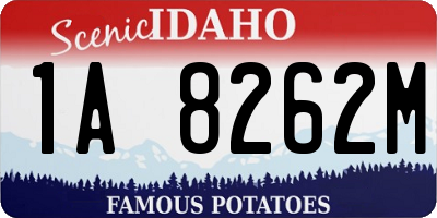ID license plate 1A8262M