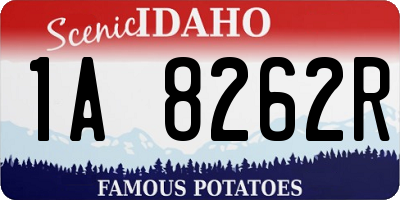 ID license plate 1A8262R
