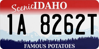 ID license plate 1A8262T