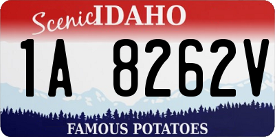 ID license plate 1A8262V