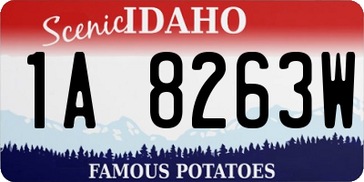 ID license plate 1A8263W