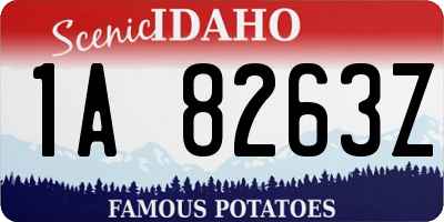 ID license plate 1A8263Z