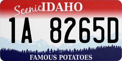 ID license plate 1A8265D