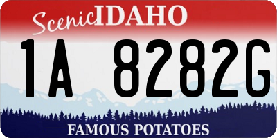 ID license plate 1A8282G