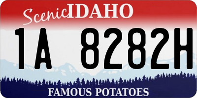 ID license plate 1A8282H