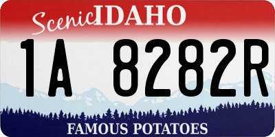 ID license plate 1A8282R