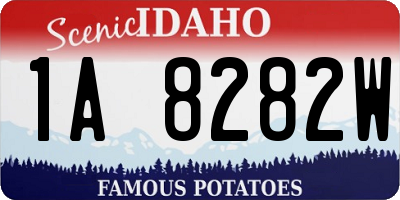 ID license plate 1A8282W