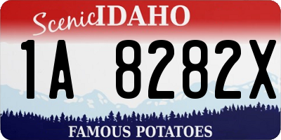 ID license plate 1A8282X