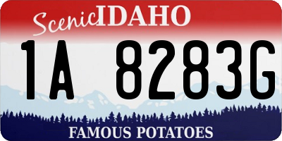 ID license plate 1A8283G