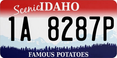 ID license plate 1A8287P