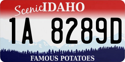 ID license plate 1A8289D