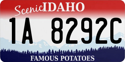 ID license plate 1A8292C
