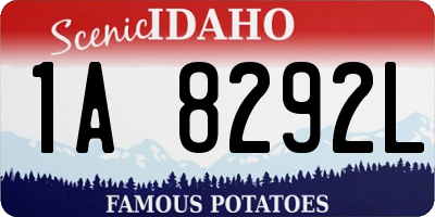 ID license plate 1A8292L