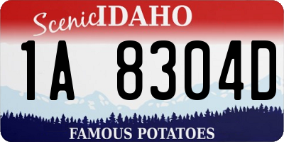 ID license plate 1A8304D