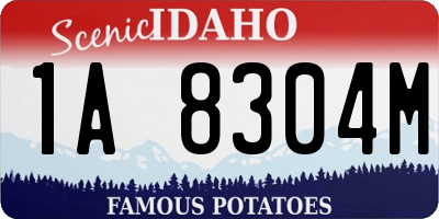 ID license plate 1A8304M