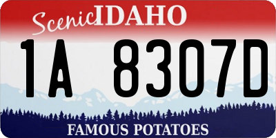 ID license plate 1A8307D
