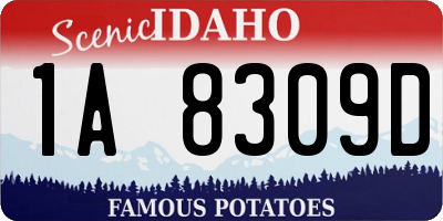 ID license plate 1A8309D