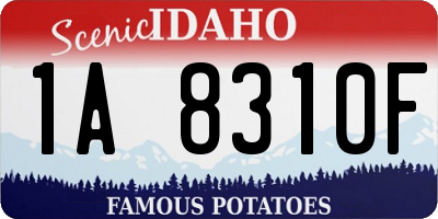 ID license plate 1A8310F