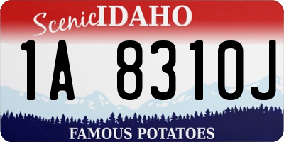 ID license plate 1A8310J