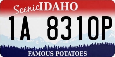ID license plate 1A8310P