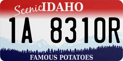 ID license plate 1A8310R